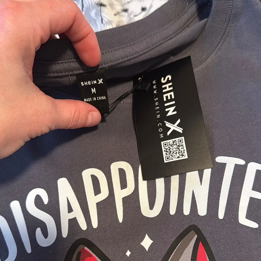 SHEIN || NWOT Gray Cat Attitude Oversized T-Shirt (M)